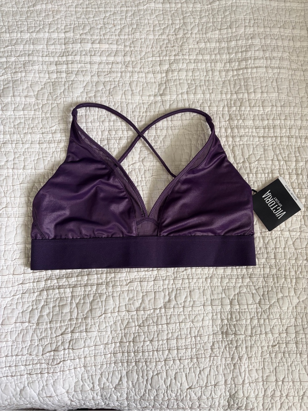 Victoria’s Secret Sport Women's Purple unlined Bralette with Cross-Back Straps
